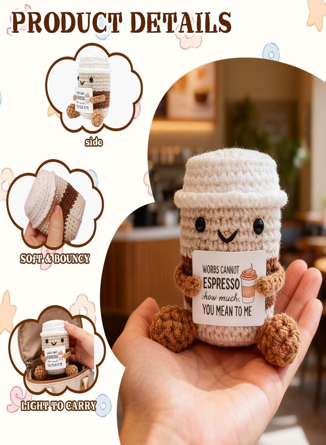 FFZDENA Crochet Toys, Handmade Coffee Cup Crochet Doll, Cute Soft Toy for Office Desk Decor, Baby Nursery, or Emotional Gifts, Unique Crochet Gifts for Adults and Kids - Image 3